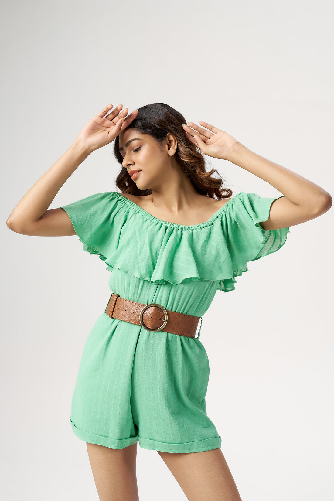 OFF SHOULDER RUFFLE DRESS