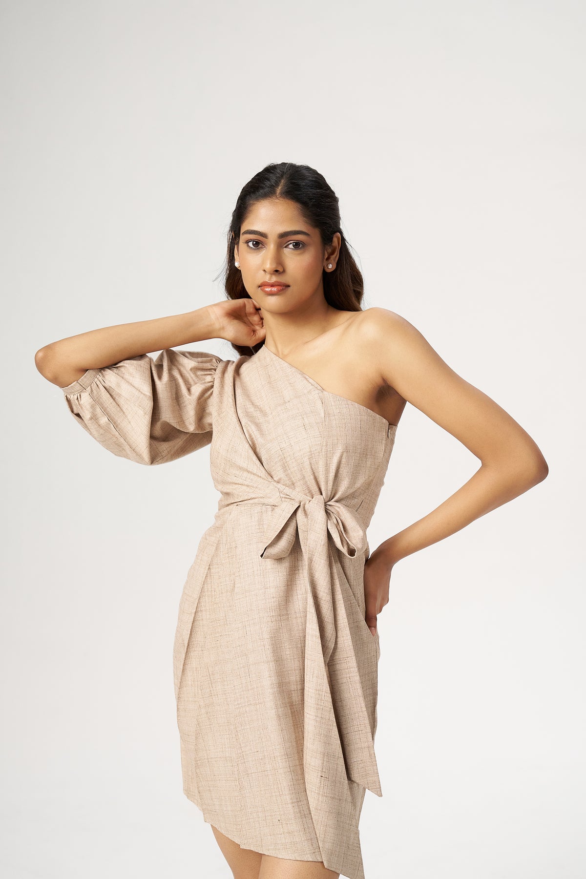 ONE SHOULDER DRESS Nutmeg Apparels ONE SHOULDER DRESS Nutmeg Apparels