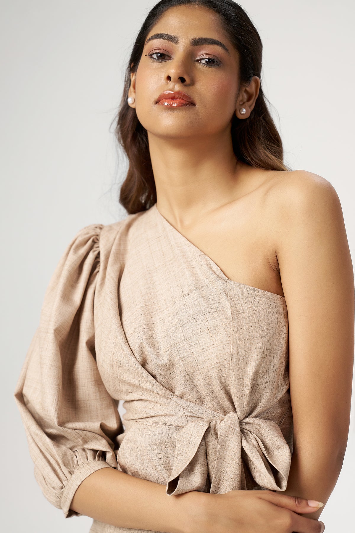 ONE SHOULDER DRESS Nutmeg Apparels ONE SHOULDER DRESS Nutmeg Apparels