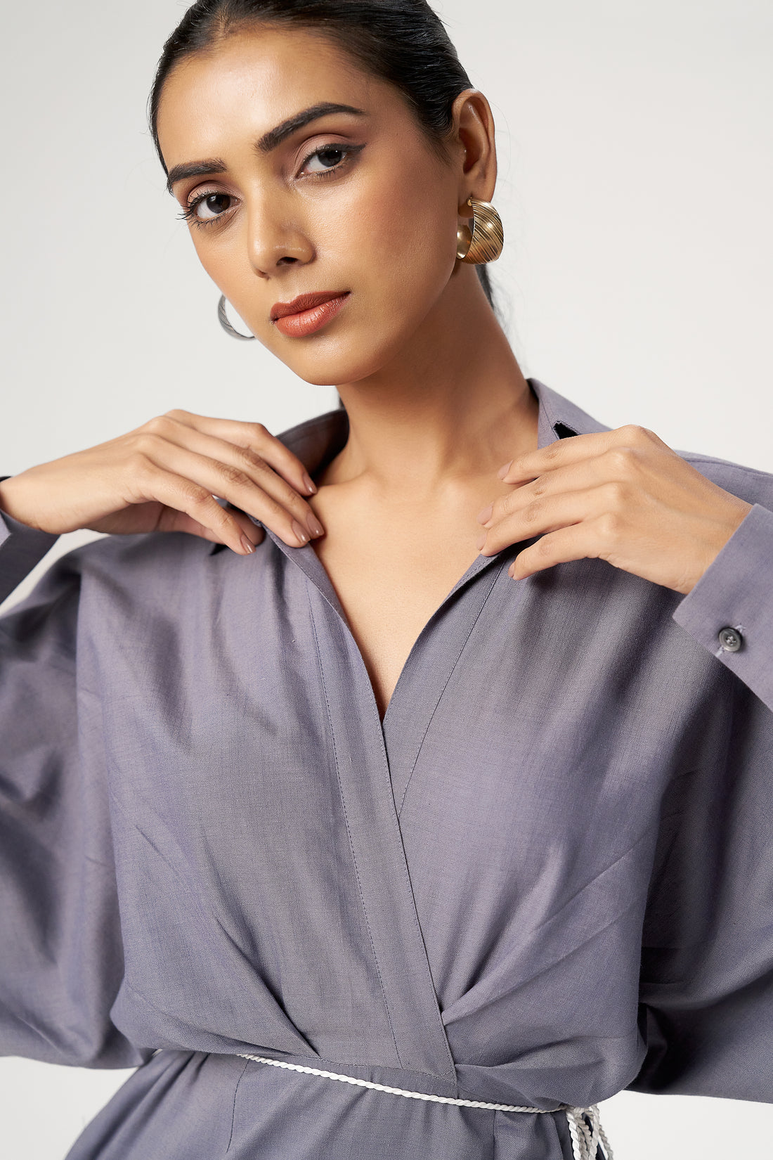 SLATE WRAP DRESS