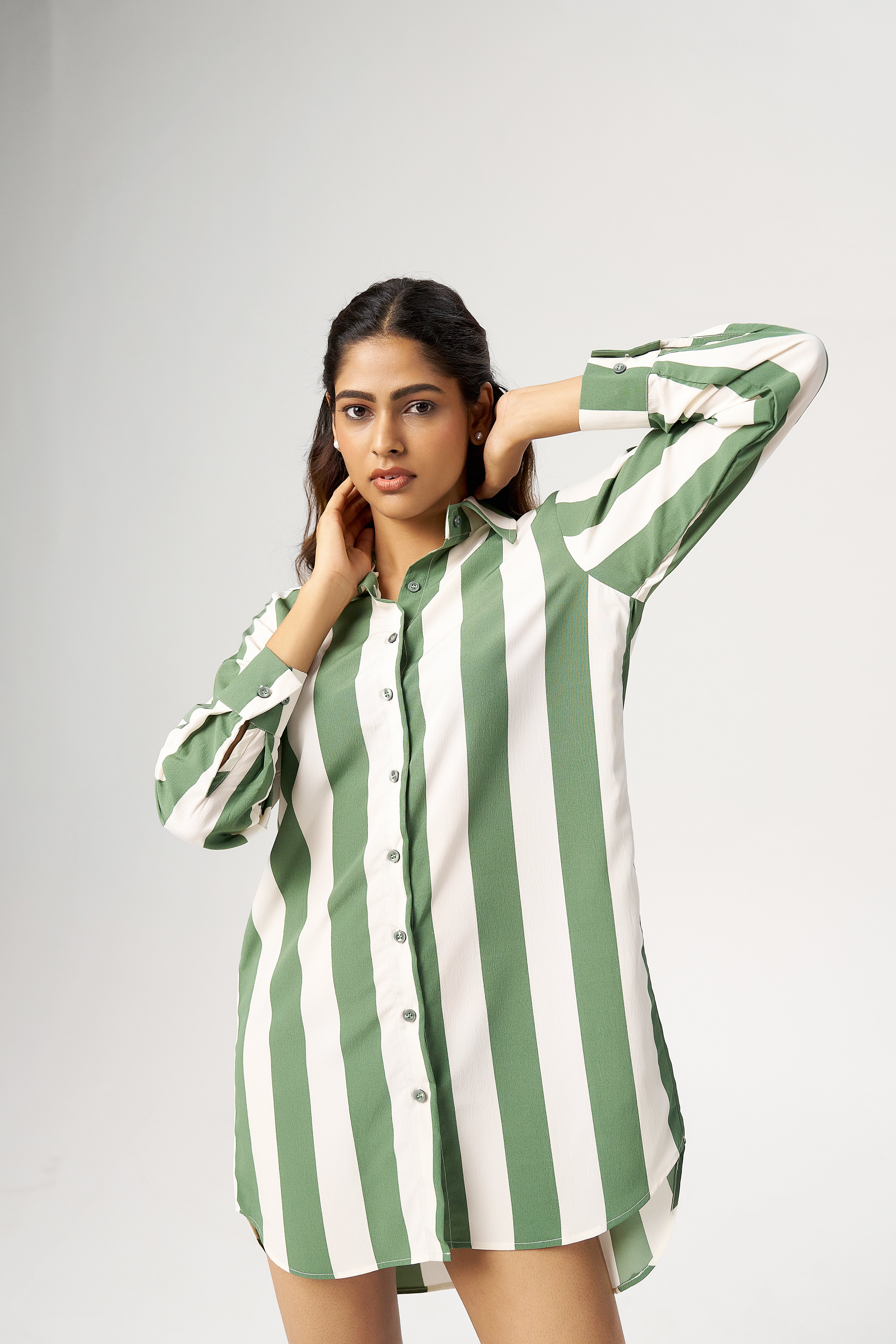URBAN STRIPES SHIRT DRESS