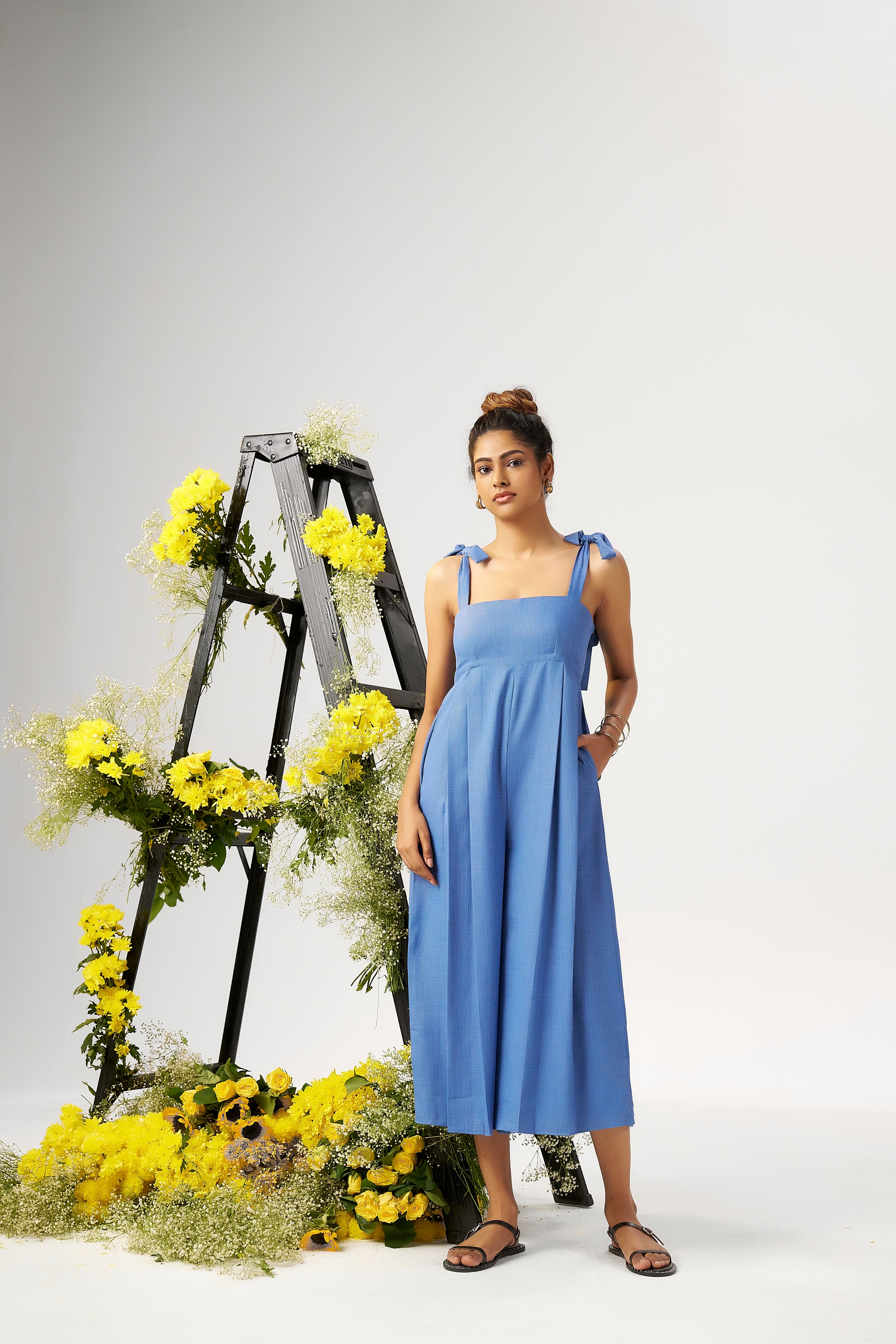 BLUE BELL BOW JUMPSUIT