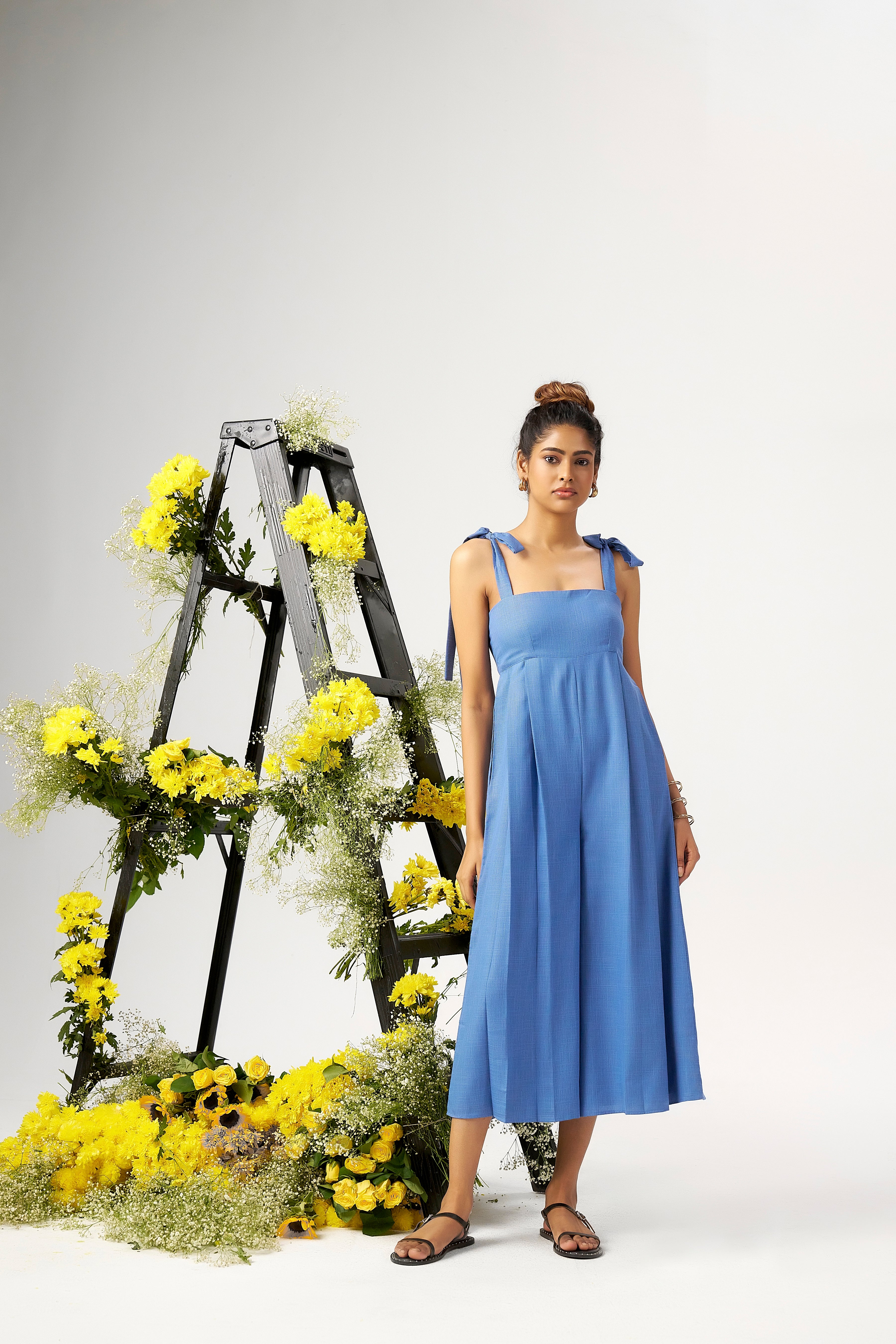 BLUE BELL BOW JUMPSUIT