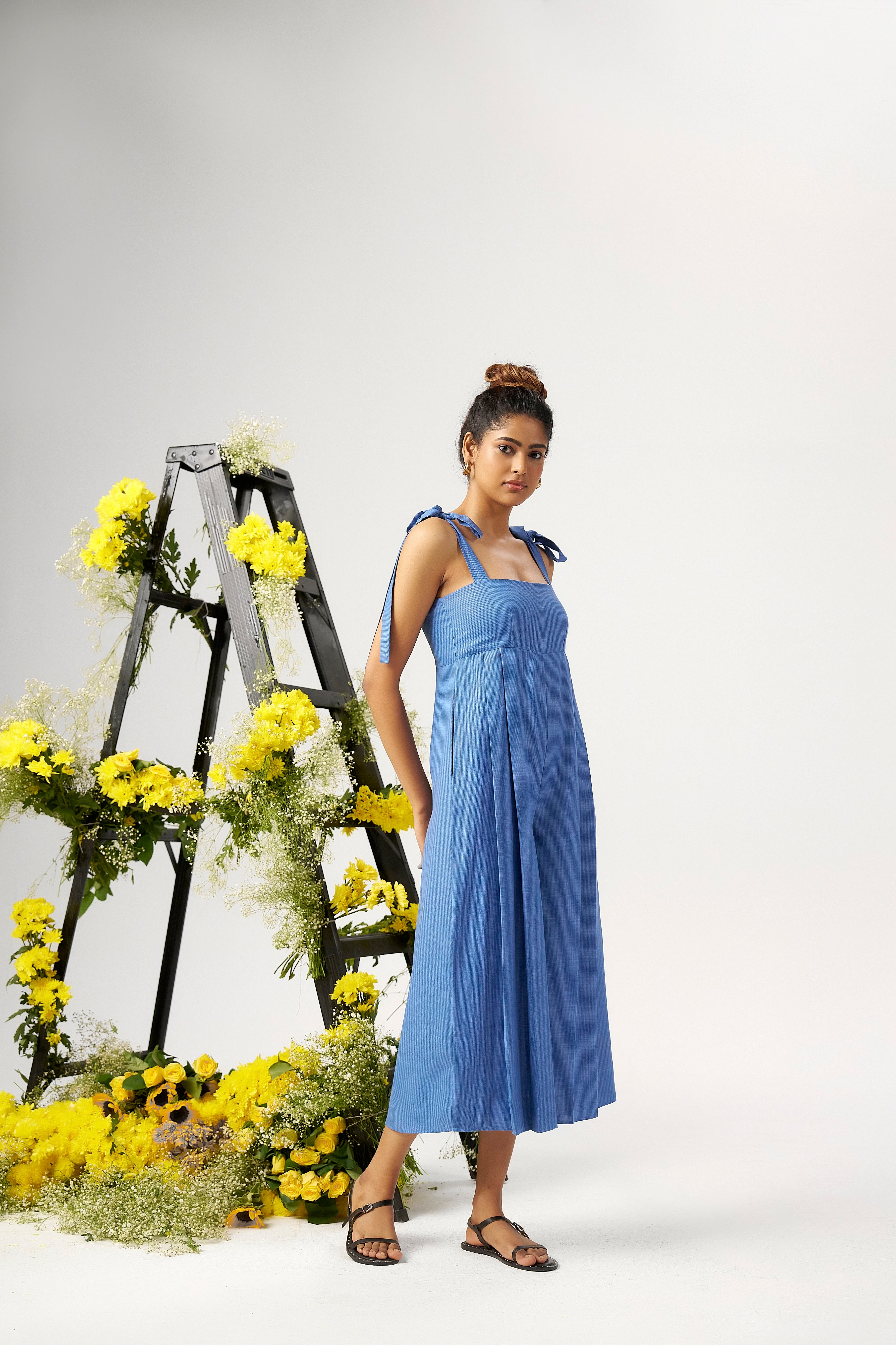 BLUE BELL BOW JUMPSUIT