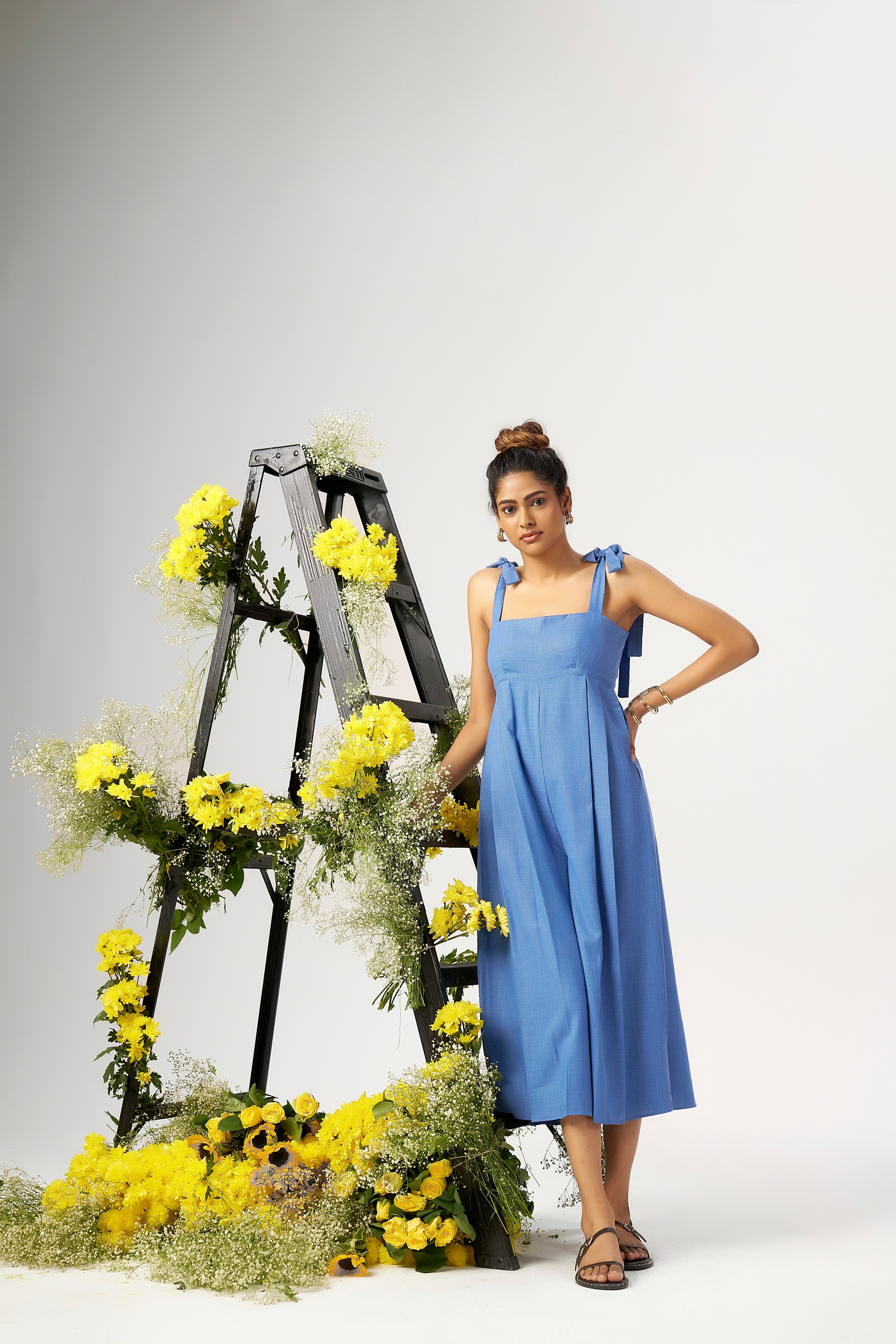 BLUE BELL BOW JUMPSUIT